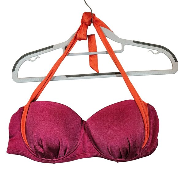 George bikini top Womens 36DD underwire re orange halter beach casual vacation - Picture 1 of 6